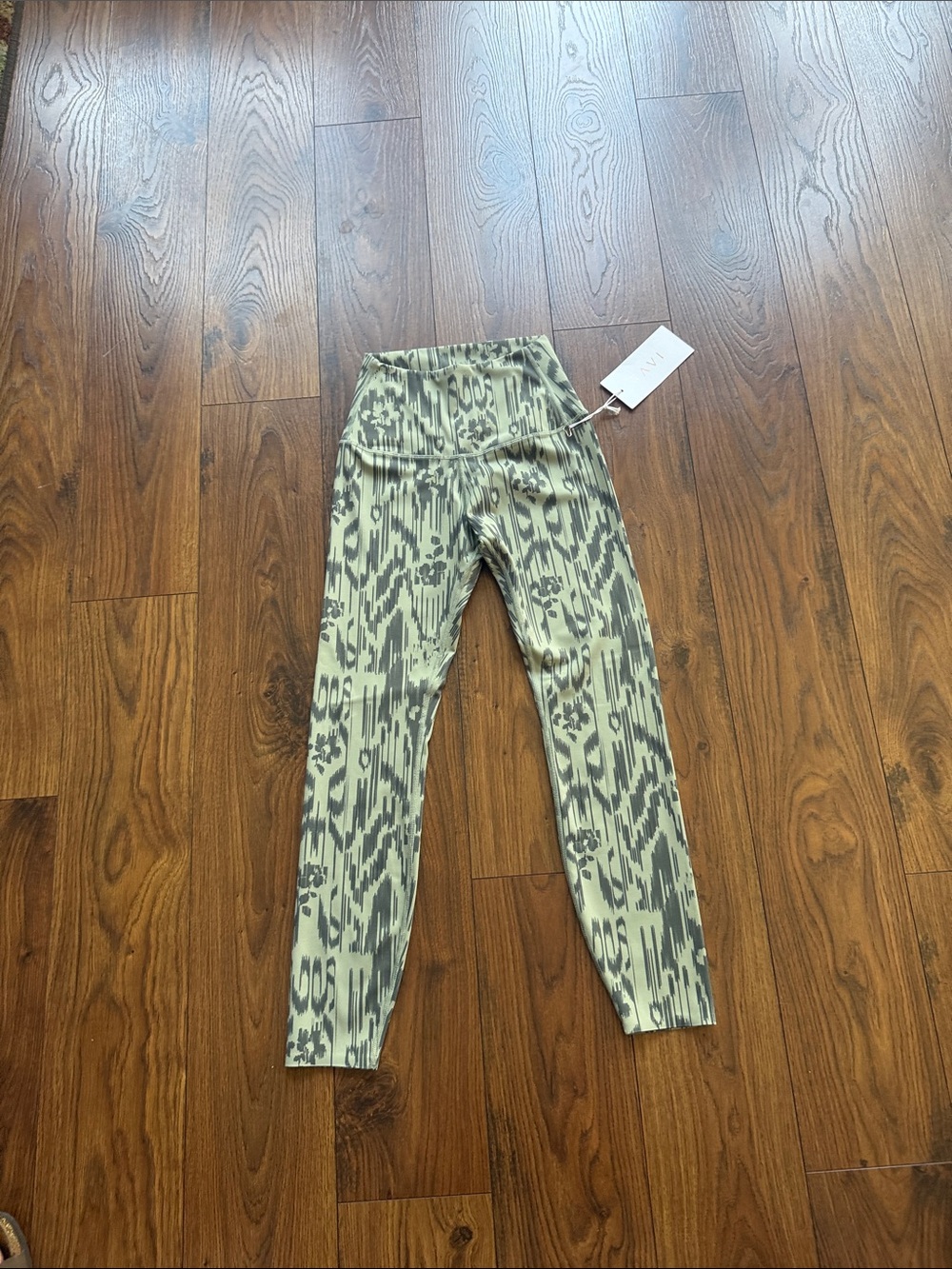 High-Waist Printed Leggings in Sage Gray